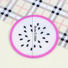 7PCS Fruit Coaster Non Slip Car Coaster Heat Insulation Silicone Drink Cup Mat