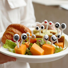 20 PCS Mini Cartoon Eyes Fruit Forks Skewers, Cute Food Picks for Buffet