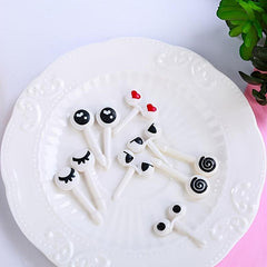20 PCS Mini Cartoon Eyes Fruit Forks Skewers, Cute Food Picks for Buffet