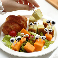 20 PCS Mini Cartoon Eyes Fruit Forks Skewers, Cute Food Picks for Buffet