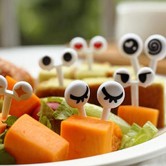 20 PCS Mini Cartoon Eyes Fruit Forks Skewers, Cute Food Picks for Buffet