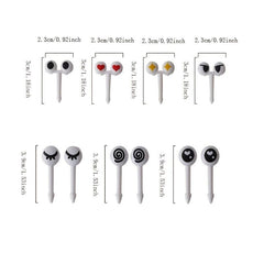 20 PCS Mini Cartoon Eyes Fruit Forks Skewers, Cute Food Picks for Buffet