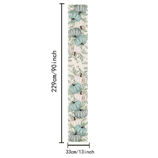 Poly Table Runner Pumpkin Pattern Table Cover Thanksgiving Halloween Decor