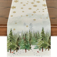 4pcs Xmas Table Runner Placemats - Trees, Cardinals, Snowflakes