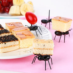 12Pcs Ant Shape Fruit Stick Decor Fork Bento Decorative Food Skewer