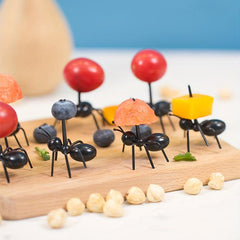 12Pcs Ant Shape Fruit Stick Decor Fork Bento Decorative Food Skewer