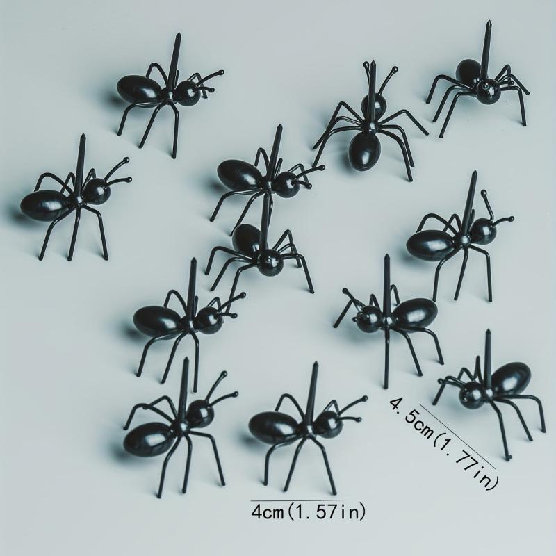 12Pcs Ant Shape Fruit Stick Decor Fork Bento Decorative Food Skewer