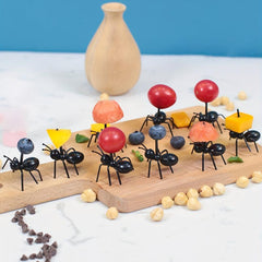 12Pcs Ant Shape Fruit Stick Decor Fork Bento Decorative Food Skewer