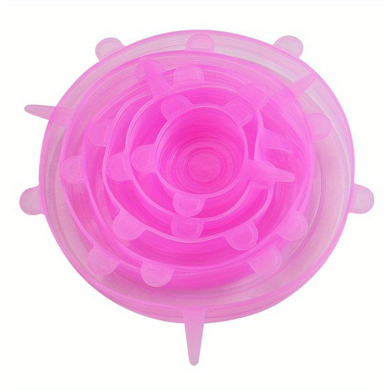 6pcs Reusable Silicone Stretch Lids - Microwave & Dishwasher Safe
