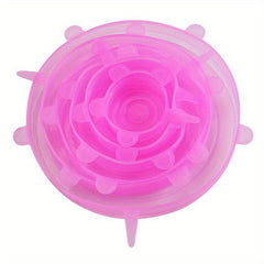 6pcs Reusable Silicone Stretch Lids - Microwave & Dishwasher Safe