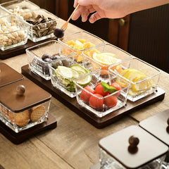 6pcs Dried Fruit Small Dish Tray With Lid Table Tray Decoration