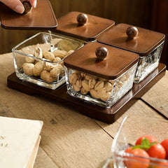 6pcs Dried Fruit Small Dish Tray With Lid Table Tray Decoration