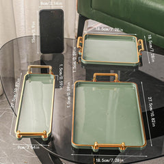 Modern Coffee Tray With Golden Rim Handles