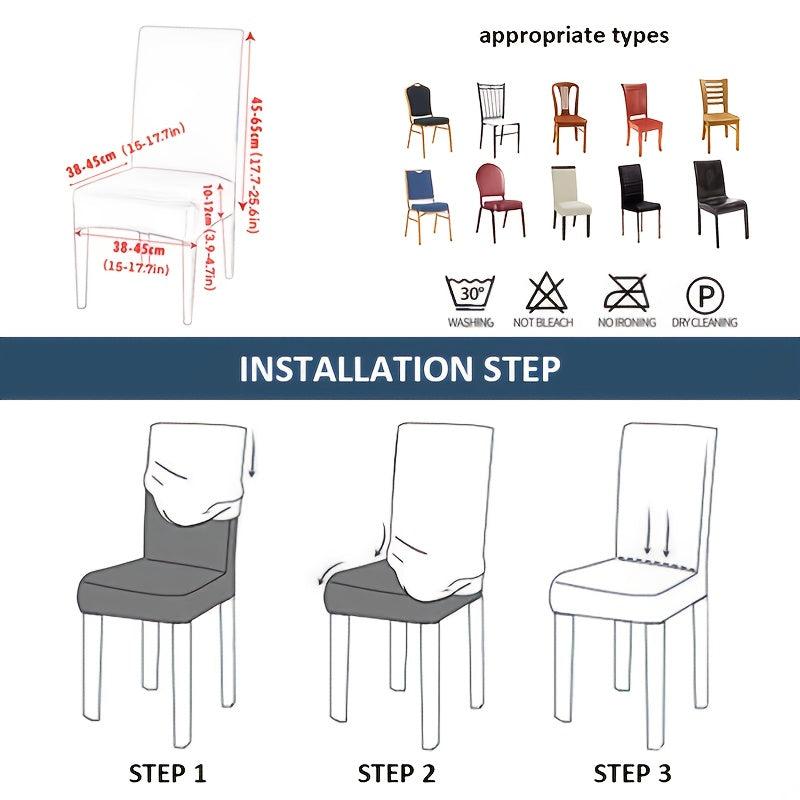 Solid Elastic Chair Slipcover Dining Chair Covers
