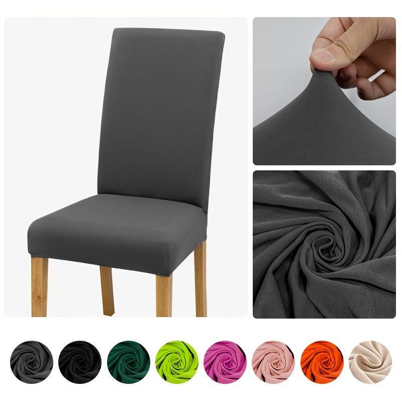 Solid Elastic Chair Slipcover Dining Chair Covers