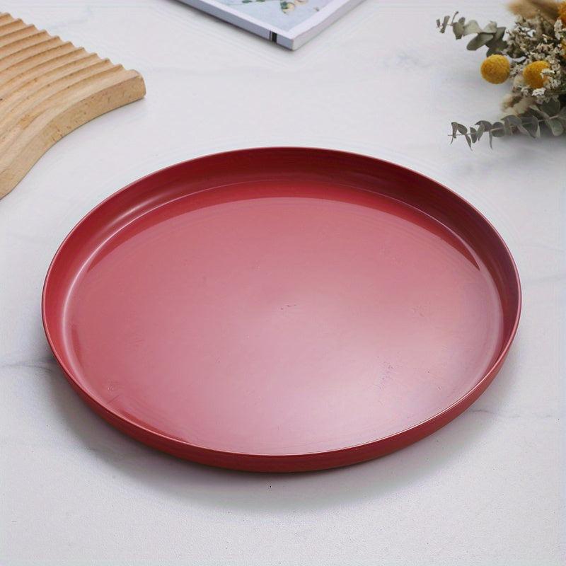 Unbreakable Round Tray for Dining Picnic Snack Appetizer 5 Colors