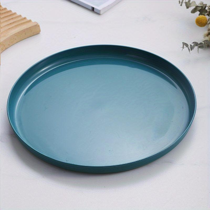 Unbreakable Round Tray for Dining Picnic Snack Appetizer 5 Colors