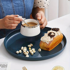 Unbreakable Round Tray for Dining Picnic Snack Appetizer 5 Colors