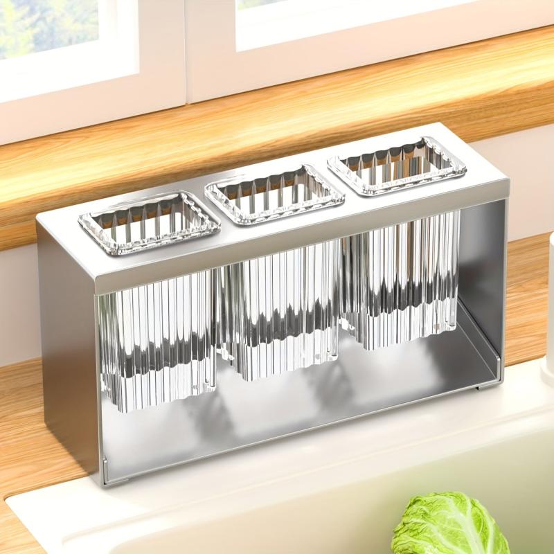 Multifunctional Drain Rack with Storage Box for Kitchen Tableware