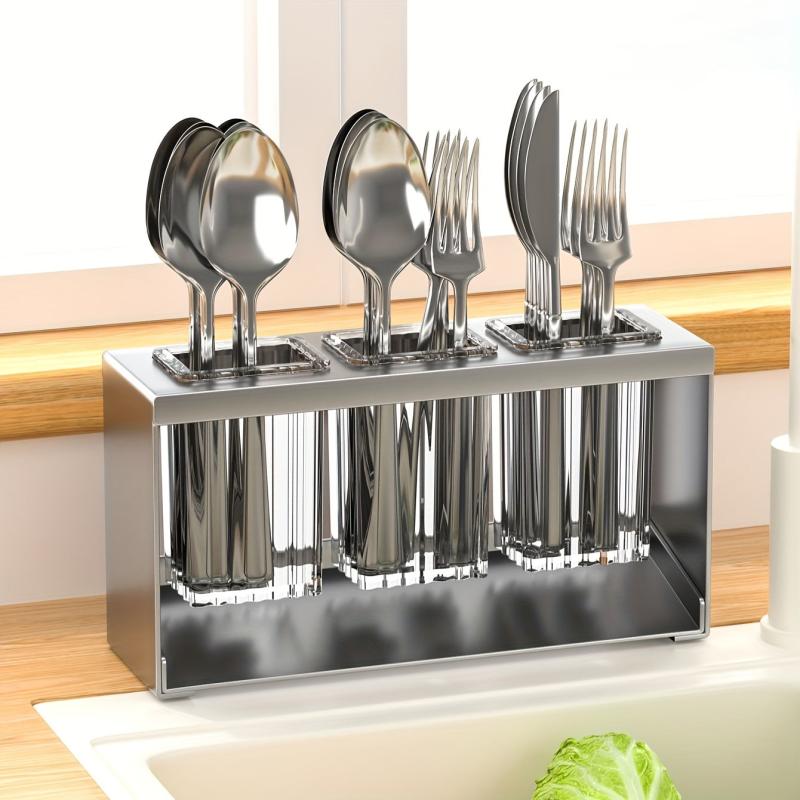 Multifunctional Drain Rack with Storage Box for Kitchen Tableware