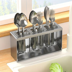 Multifunctional Drain Rack with Storage Box for Kitchen Tableware
