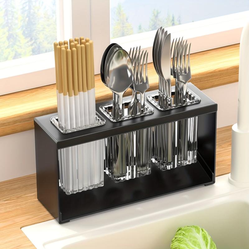 Multifunctional Drain Rack with Storage Box for Kitchen Tableware