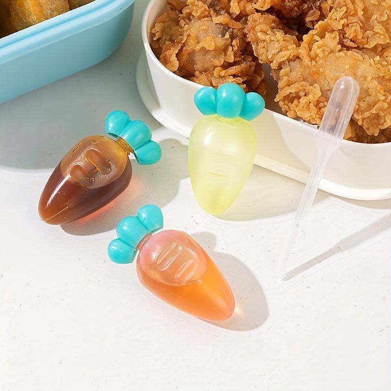 3pcs Mini Sauce Bottles for Office Lunchbox Picnic