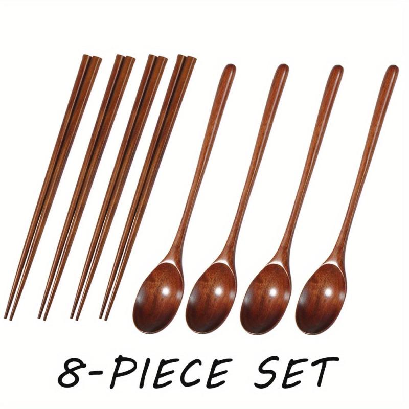 Portable Wooden Spoon & Chopsticks Set for Camping Travel Picnics