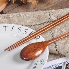 Portable Wooden Spoon & Chopsticks Set for Camping Travel Picnics