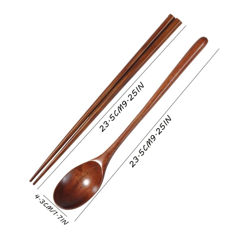 Portable Wooden Spoon & Chopsticks Set for Camping Travel Picnics