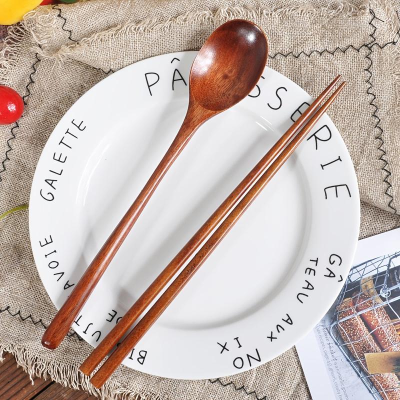 Portable Wooden Spoon & Chopsticks Set for Camping Travel Picnics