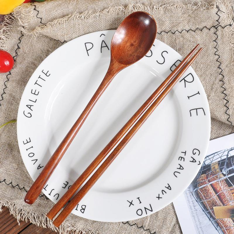 Portable Wooden Spoon & Chopsticks Set for Camping Travel Picnics