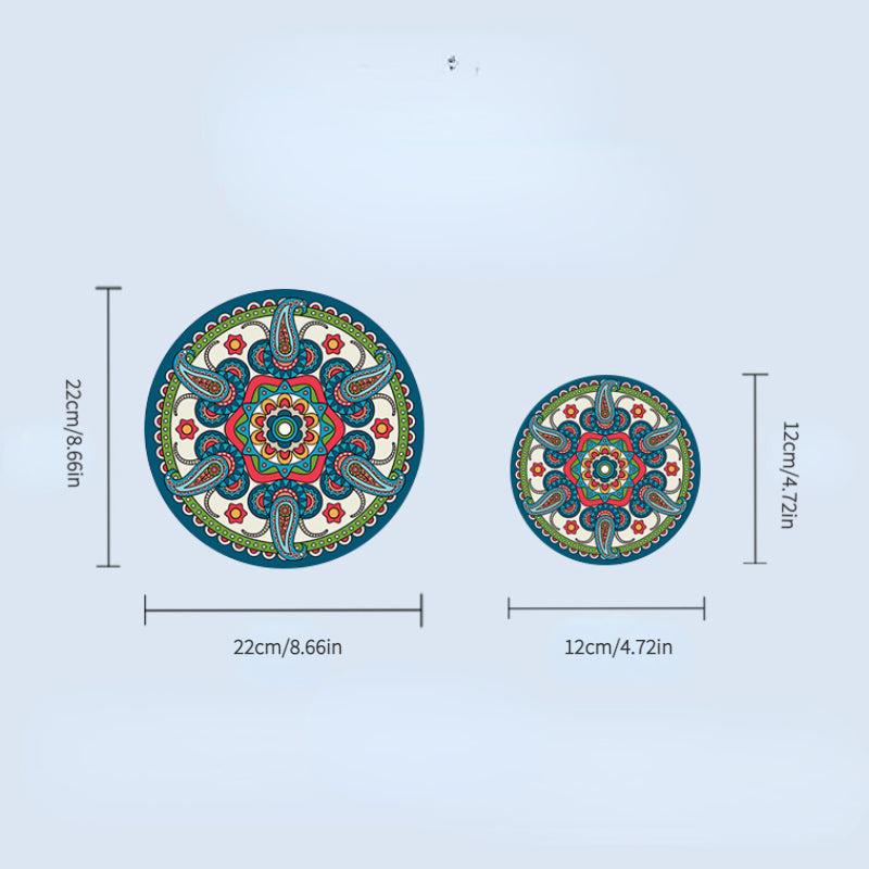 Ethnic Style Rubber Coaster Heat Resistant Tea Mat