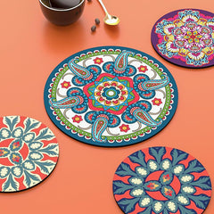 Ethnic Style Rubber Coaster Heat Resistant Tea Mat