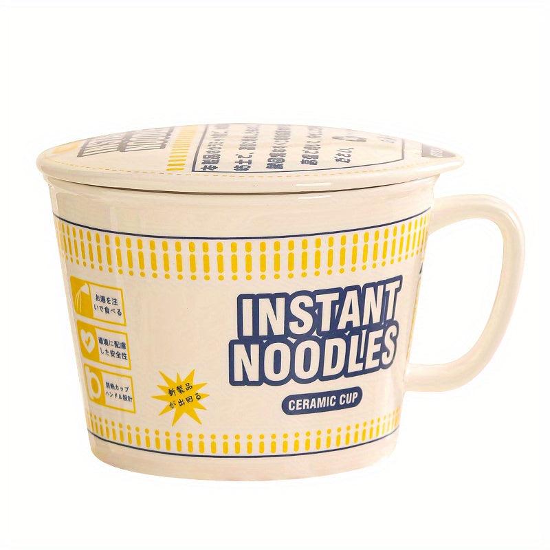 35OZ Ceramic Ramen Bowl With Lid & Handle Japanese Style Noodle Soup Bowl