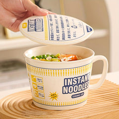 35OZ Ceramic Ramen Bowl With Lid & Handle Japanese Style Noodle Soup Bowl