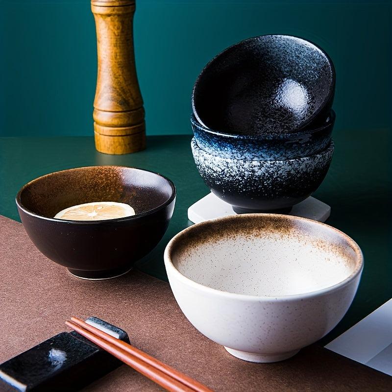 4pcs Japanese Retro Ceramic Bowl for Dessert Snack Fruit