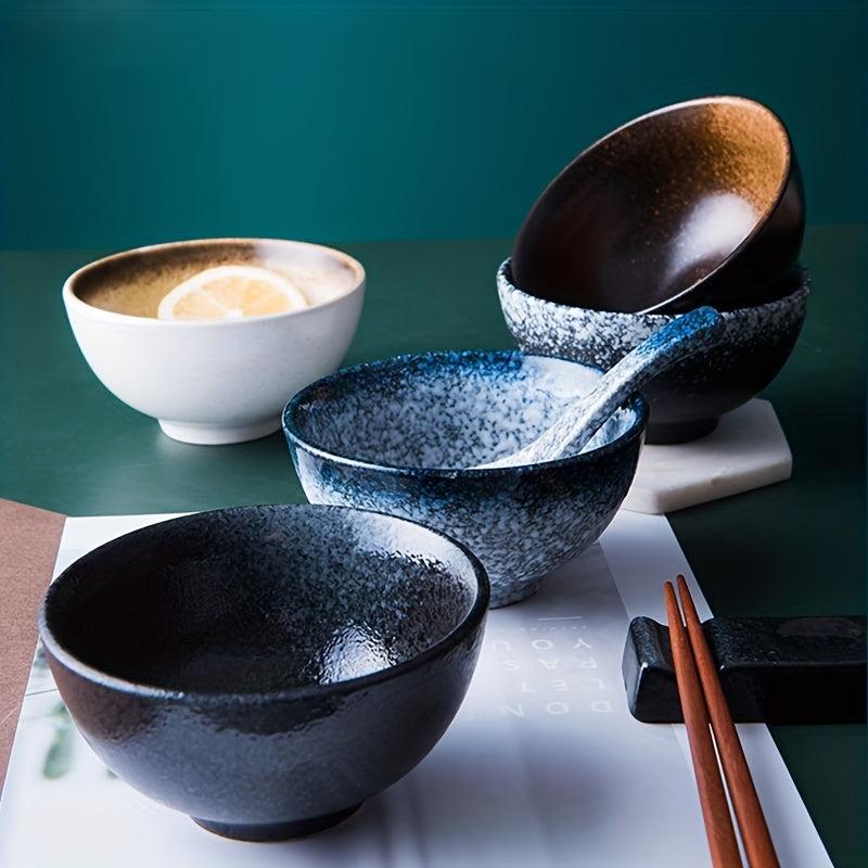 4pcs Japanese Retro Ceramic Bowl for Dessert Snack Fruit