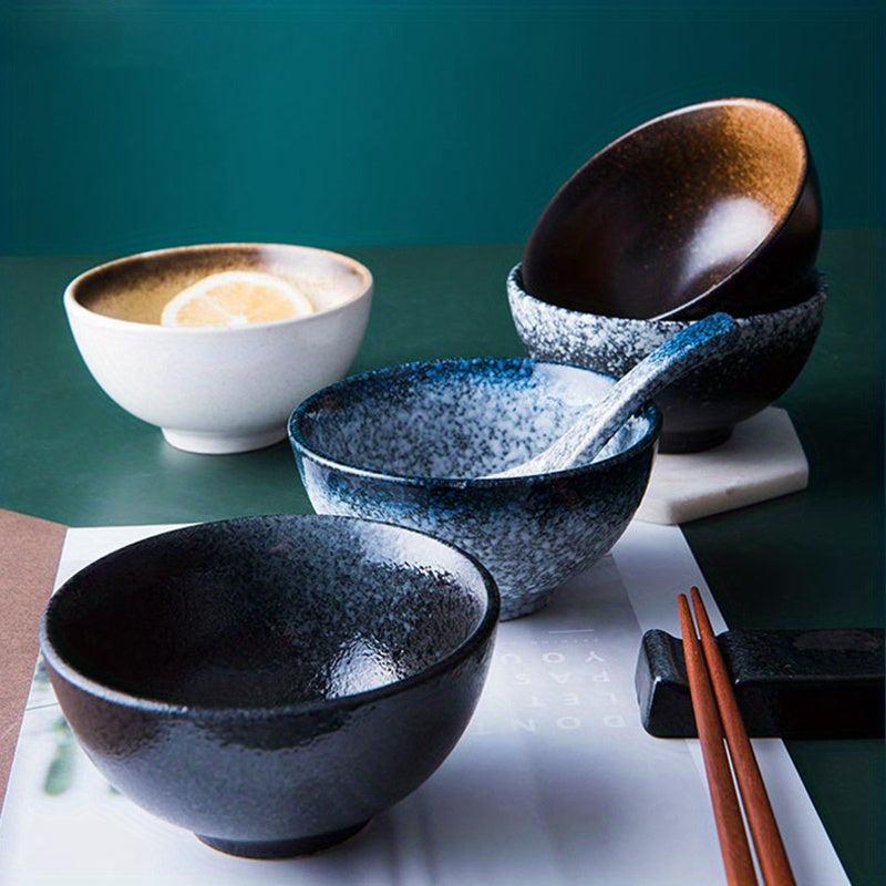 4pcs Japanese Retro Ceramic Bowl for Dessert Snack Fruit