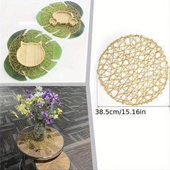 Elegant Woven Placemat with Hollow for Table Decor