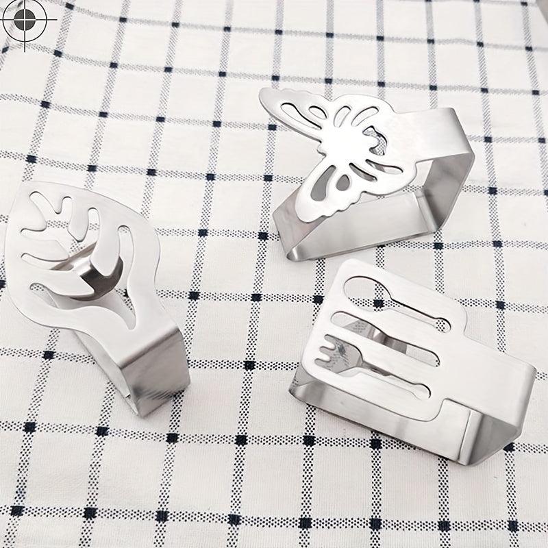 6pcs Stainless Steel Tablecloth Clip for Outdoor Picnics