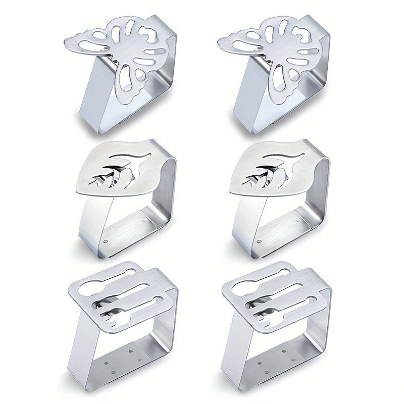 6pcs Stainless Steel Tablecloth Clip for Outdoor Picnics