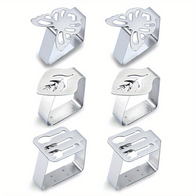 6pcs Stainless Steel Tablecloth Clip for Outdoor Picnics