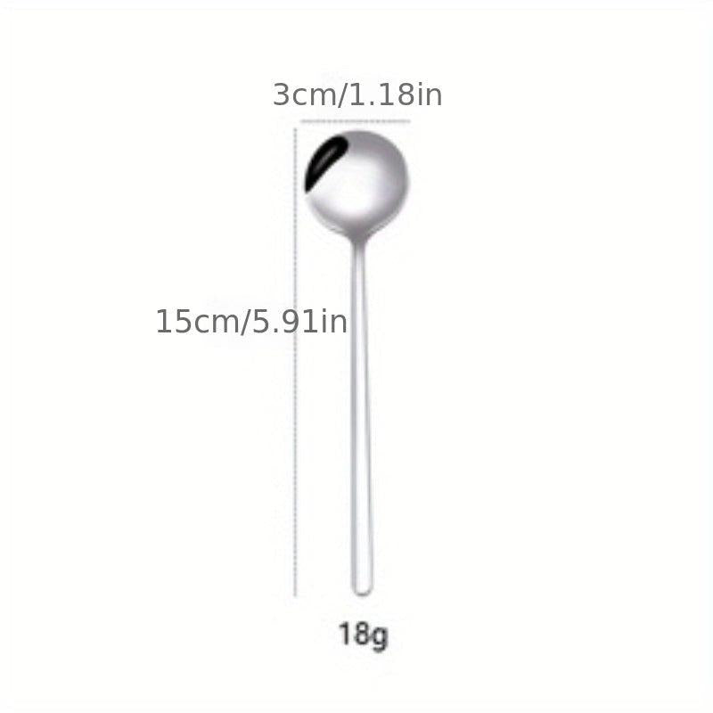 6 Stainless Steel Long Handle Coffee Spoon Set