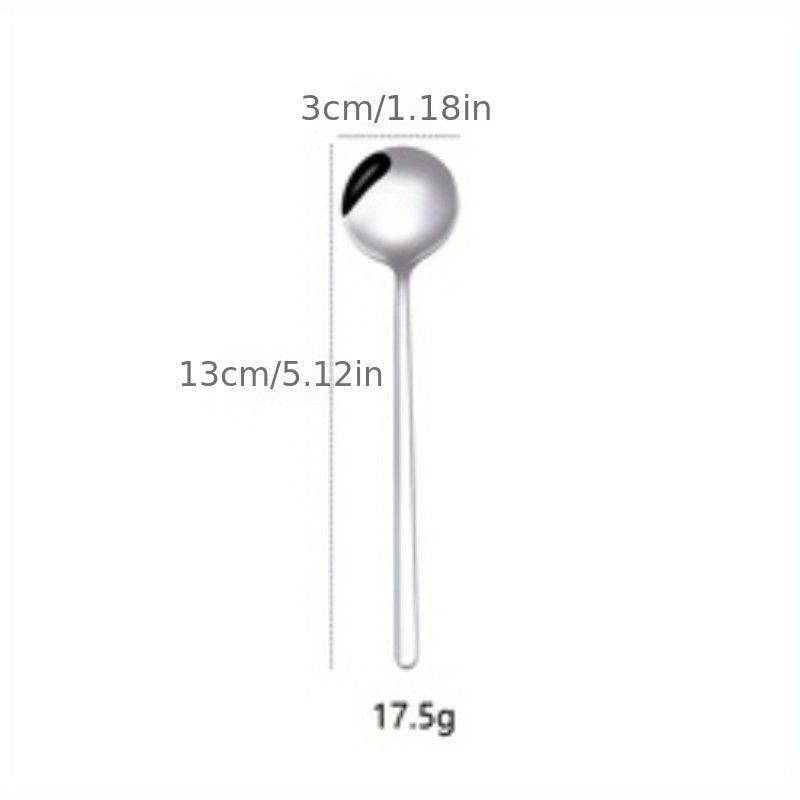 6 Stainless Steel Long Handle Coffee Spoon Set