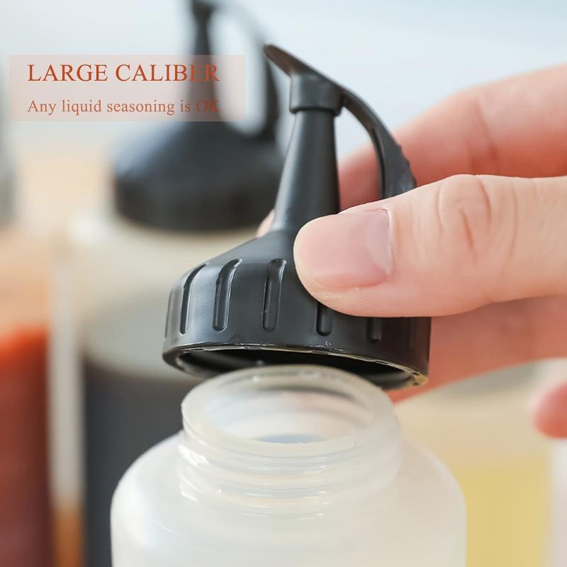 3pcs 12oz Plastic Squeeze Bottles with Twist Cap Lids for Sauces Salad Dressing