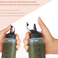 3pcs 12oz Plastic Squeeze Bottles with Twist Cap Lids for Sauces Salad Dressing