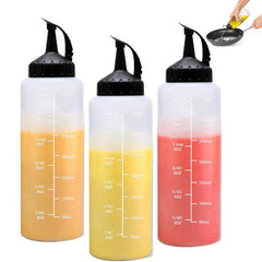 3pcs 12oz Plastic Squeeze Bottles with Twist Cap Lids for Sauces Salad Dressing