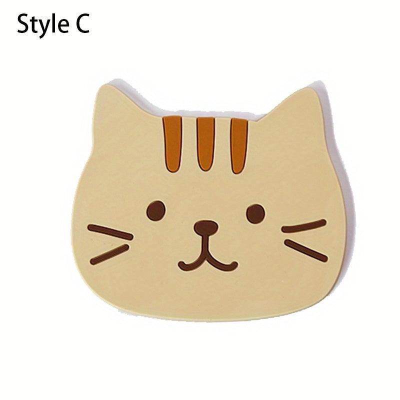 Cartoon Cat Coaster Non Slip Cup Mat Home Decor Kitchen Gadgets
