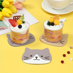 Cartoon Cat Coaster Non Slip Cup Mat Home Decor Kitchen Gadgets